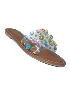 21897-LILIANA CASUAL FLAT SANDAL W/GEMSTONES